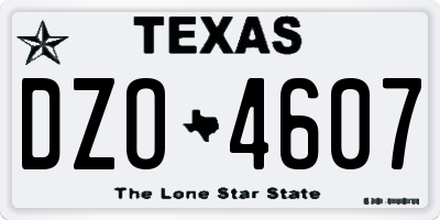 TX license plate DZO4607