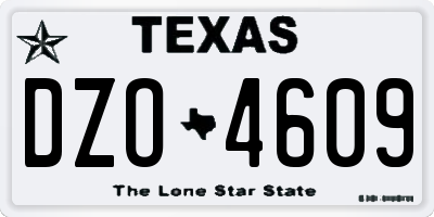 TX license plate DZO4609