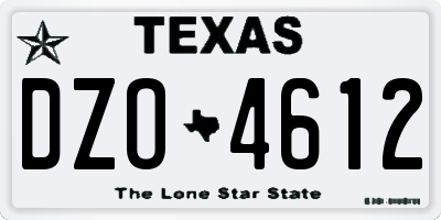 TX license plate DZO4612