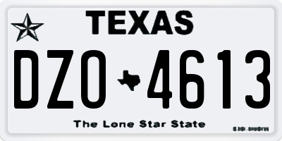 TX license plate DZO4613