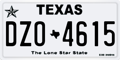 TX license plate DZO4615