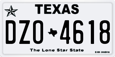 TX license plate DZO4618