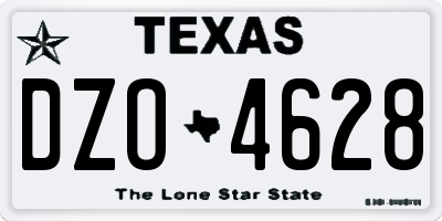 TX license plate DZO4628