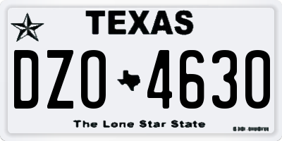 TX license plate DZO4630
