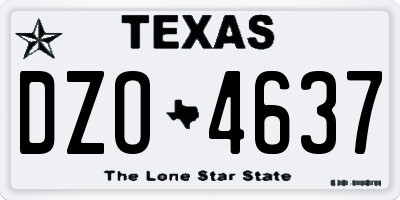 TX license plate DZO4637