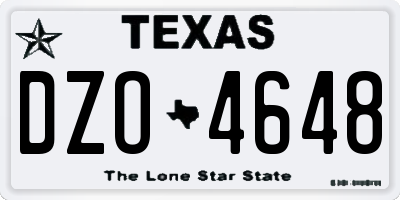 TX license plate DZO4648