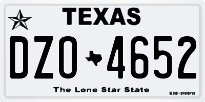 TX license plate DZO4652