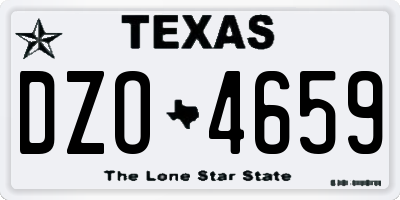 TX license plate DZO4659