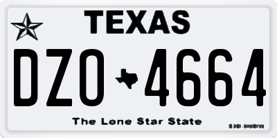 TX license plate DZO4664