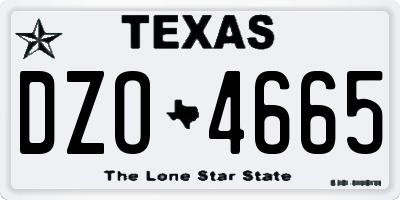 TX license plate DZO4665