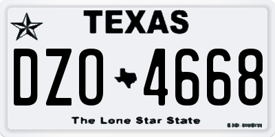 TX license plate DZO4668