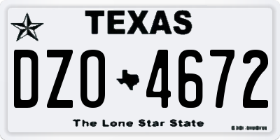 TX license plate DZO4672