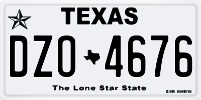 TX license plate DZO4676