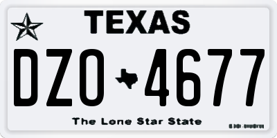 TX license plate DZO4677