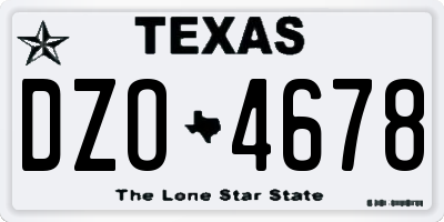 TX license plate DZO4678