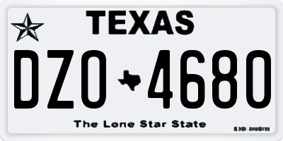 TX license plate DZO4680