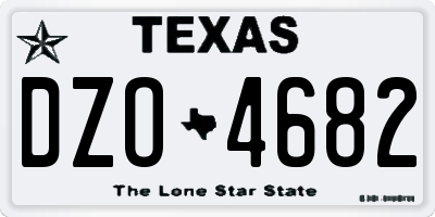 TX license plate DZO4682