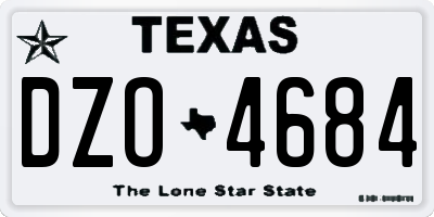 TX license plate DZO4684