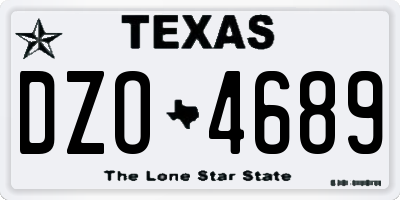TX license plate DZO4689