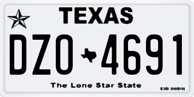 TX license plate DZO4691