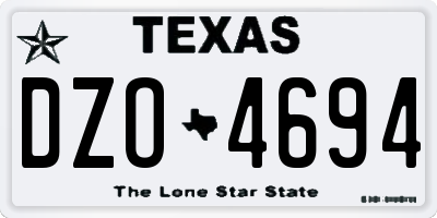 TX license plate DZO4694
