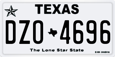TX license plate DZO4696