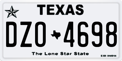 TX license plate DZO4698