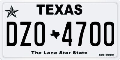 TX license plate DZO4700