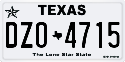 TX license plate DZO4715