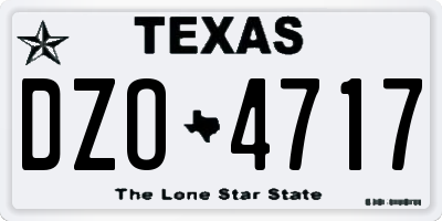 TX license plate DZO4717