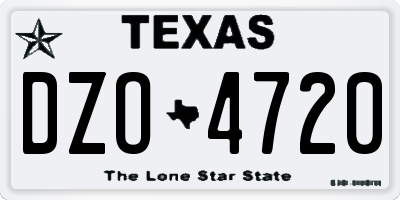 TX license plate DZO4720