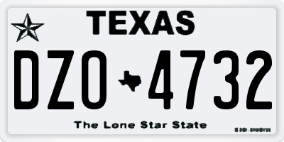 TX license plate DZO4732