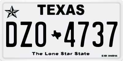 TX license plate DZO4737