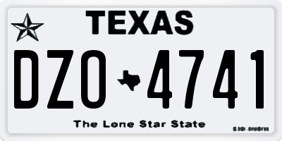 TX license plate DZO4741