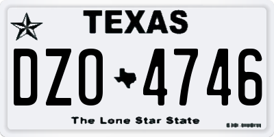 TX license plate DZO4746