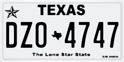 TX license plate DZO4747