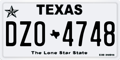 TX license plate DZO4748