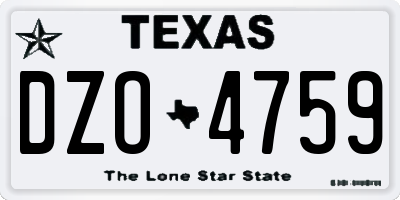 TX license plate DZO4759