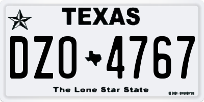 TX license plate DZO4767
