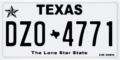 TX license plate DZO4771