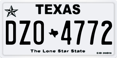 TX license plate DZO4772