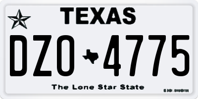TX license plate DZO4775