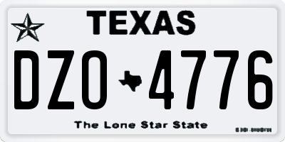 TX license plate DZO4776