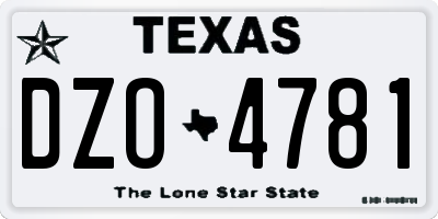 TX license plate DZO4781