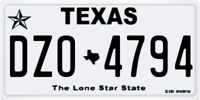 TX license plate DZO4794