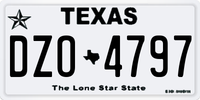 TX license plate DZO4797