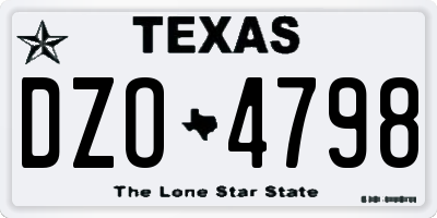 TX license plate DZO4798