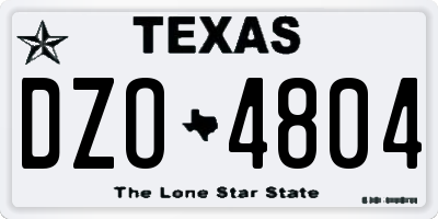 TX license plate DZO4804