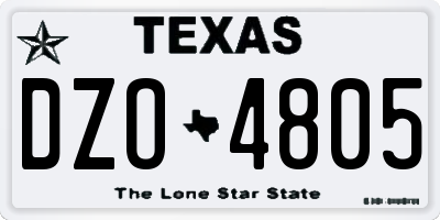 TX license plate DZO4805