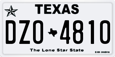 TX license plate DZO4810